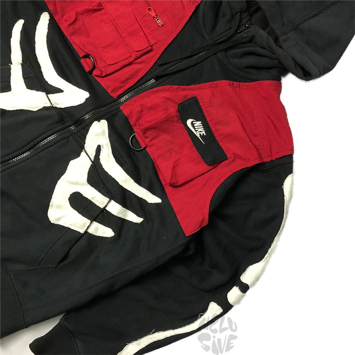 Reworked Nike Hoodie Zipper Tactical Skeleton, foto 5