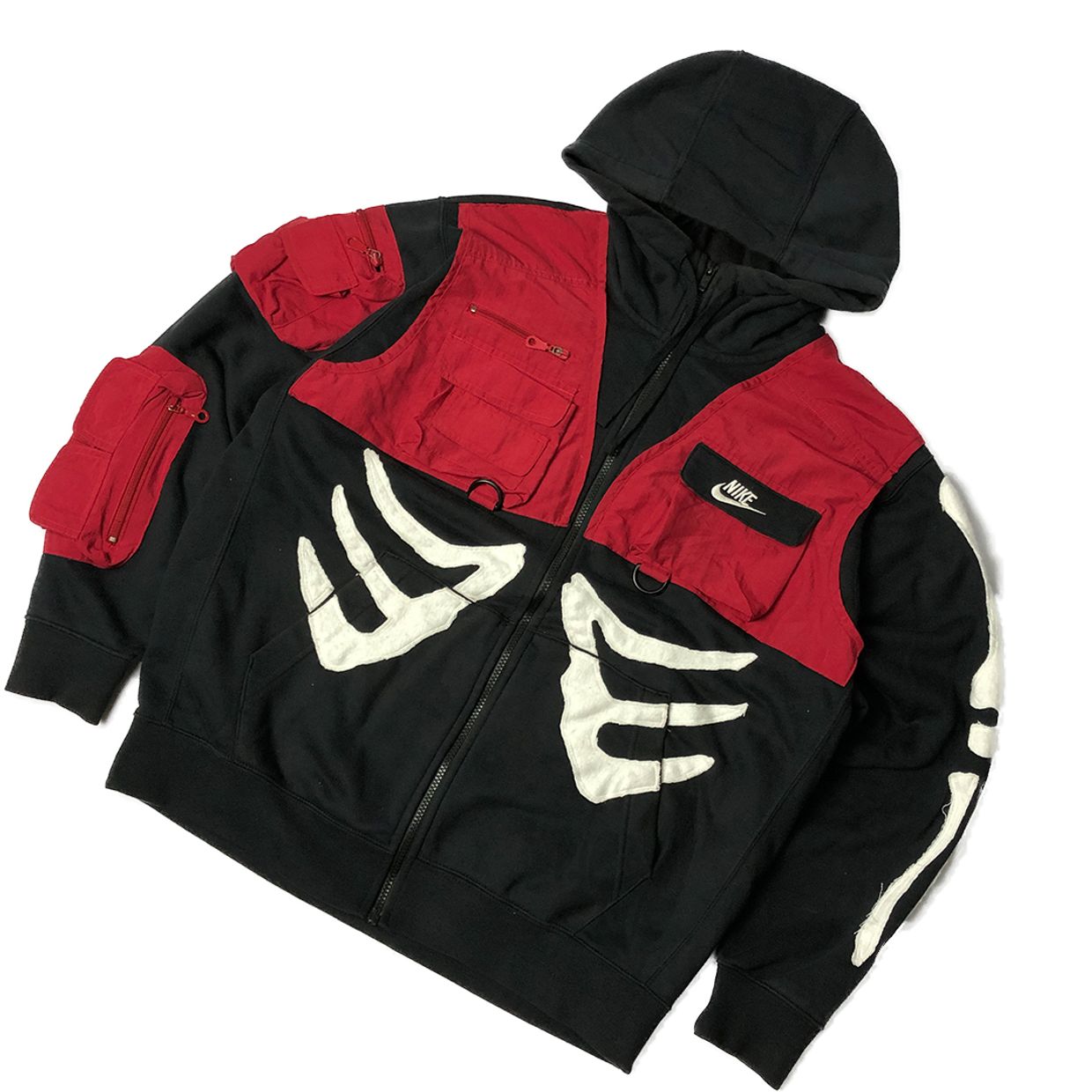 Reworked Nike Hoodie Zipper Tactical Skeleton, foto 6
