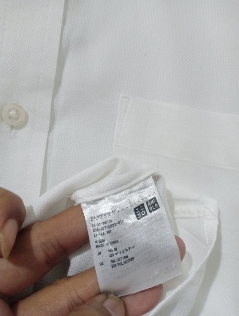 Kemeja Putih Uniqlo Size L Slim, foto 5
