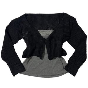 black n grey set top