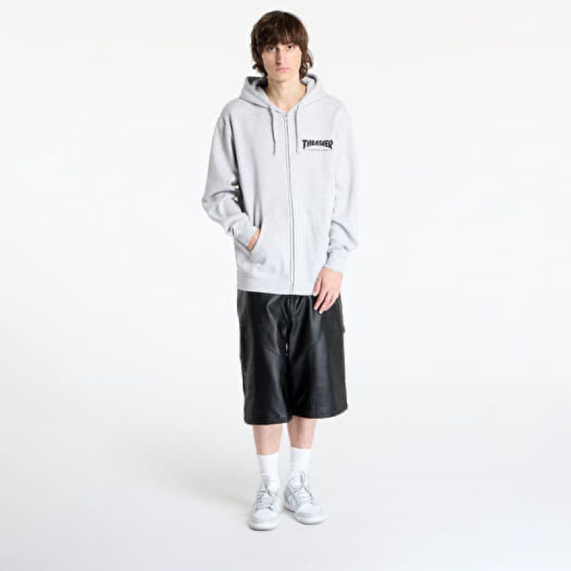 Thrasher zipper hoodie grey, foto 2