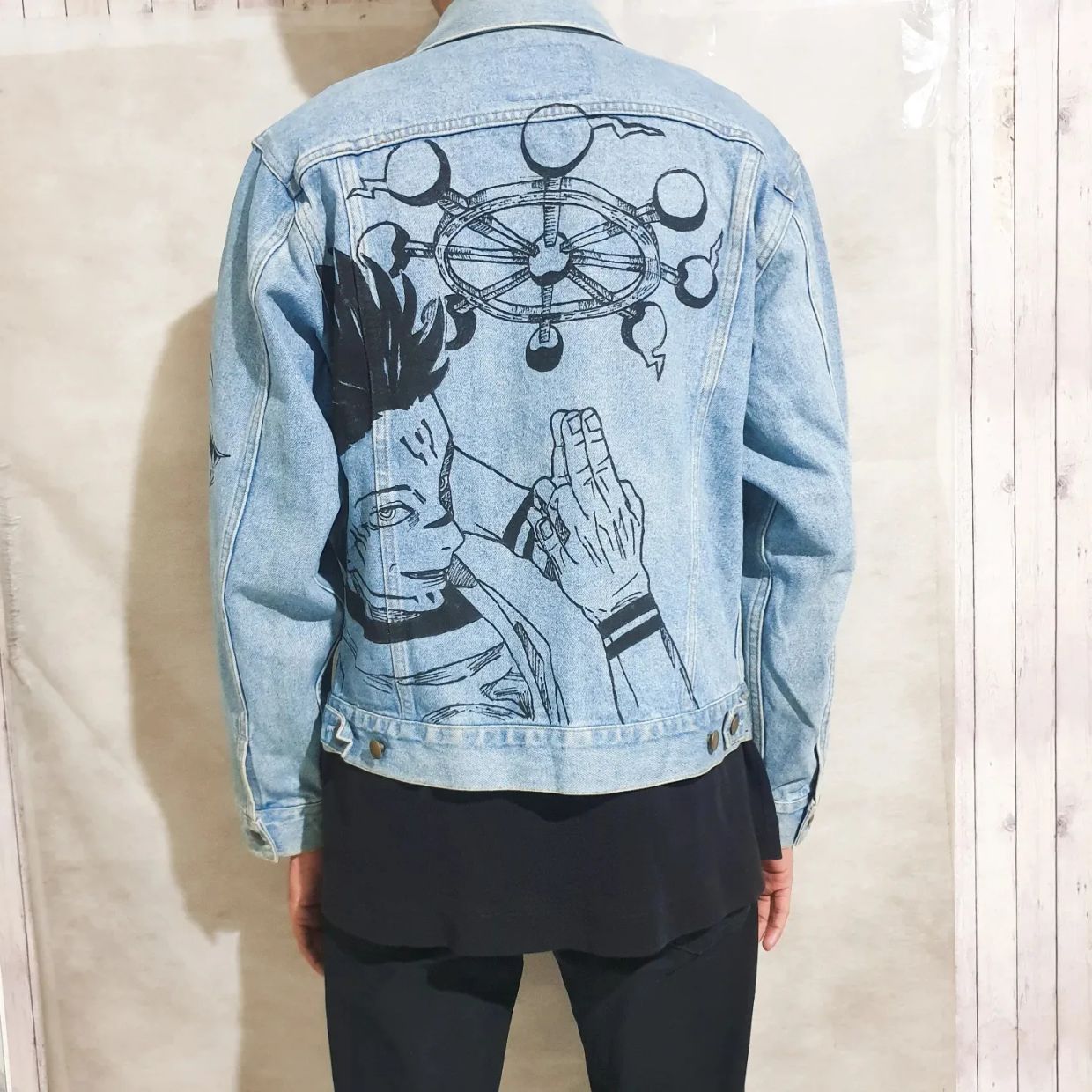 Reworked Denim jacket Pria blue, foto 4