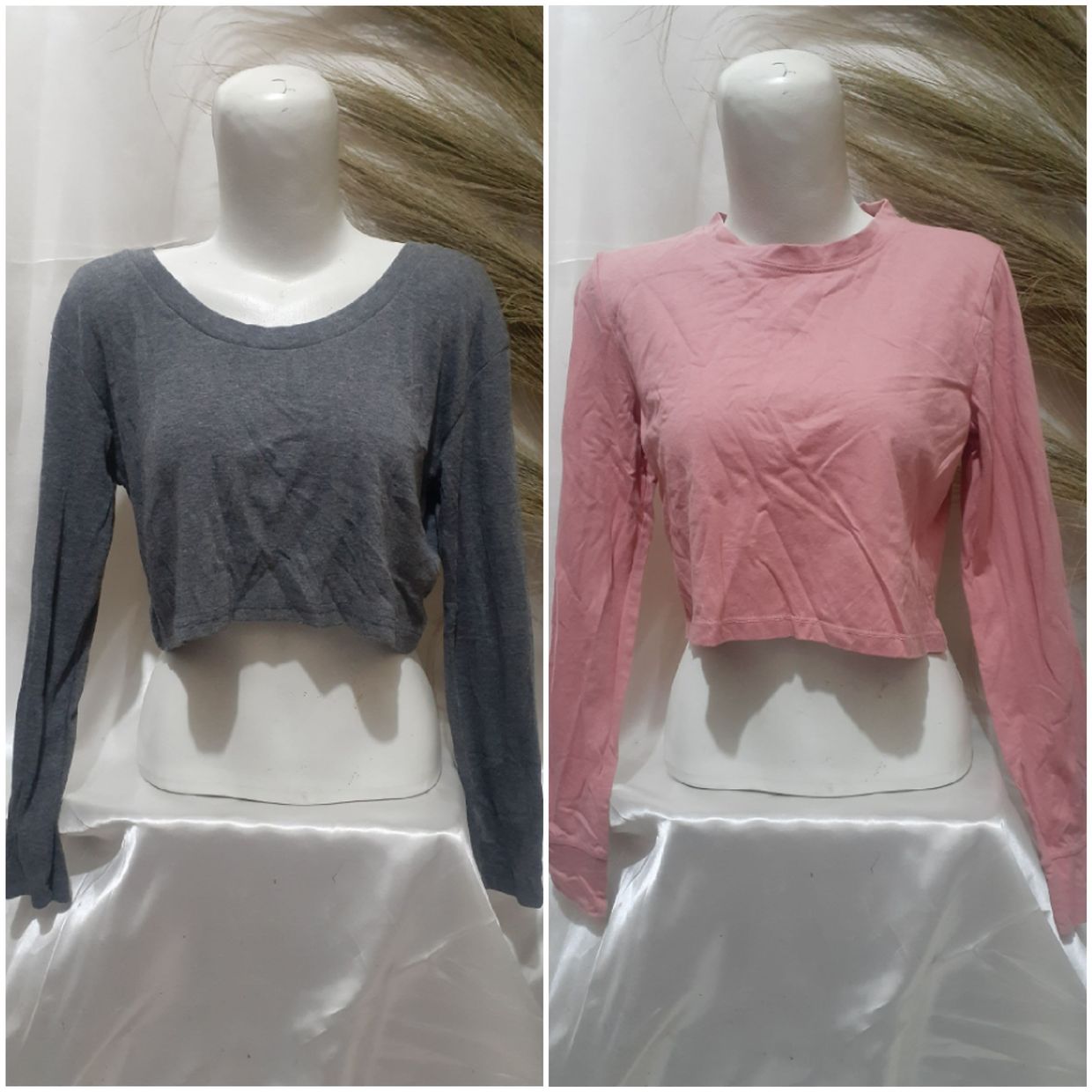 Casual Wanita pink gray
