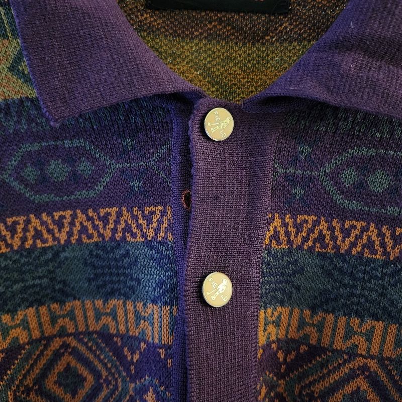 Half button longsleeve knit - vintage pattern (unisex), foto 7