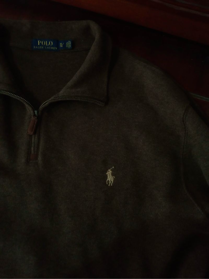 Halfzip polo Ralph Lauren Dark Brown, foto 7