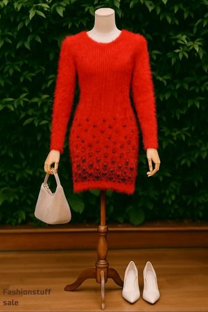 Mini dress rajut fuzzy bodycon
