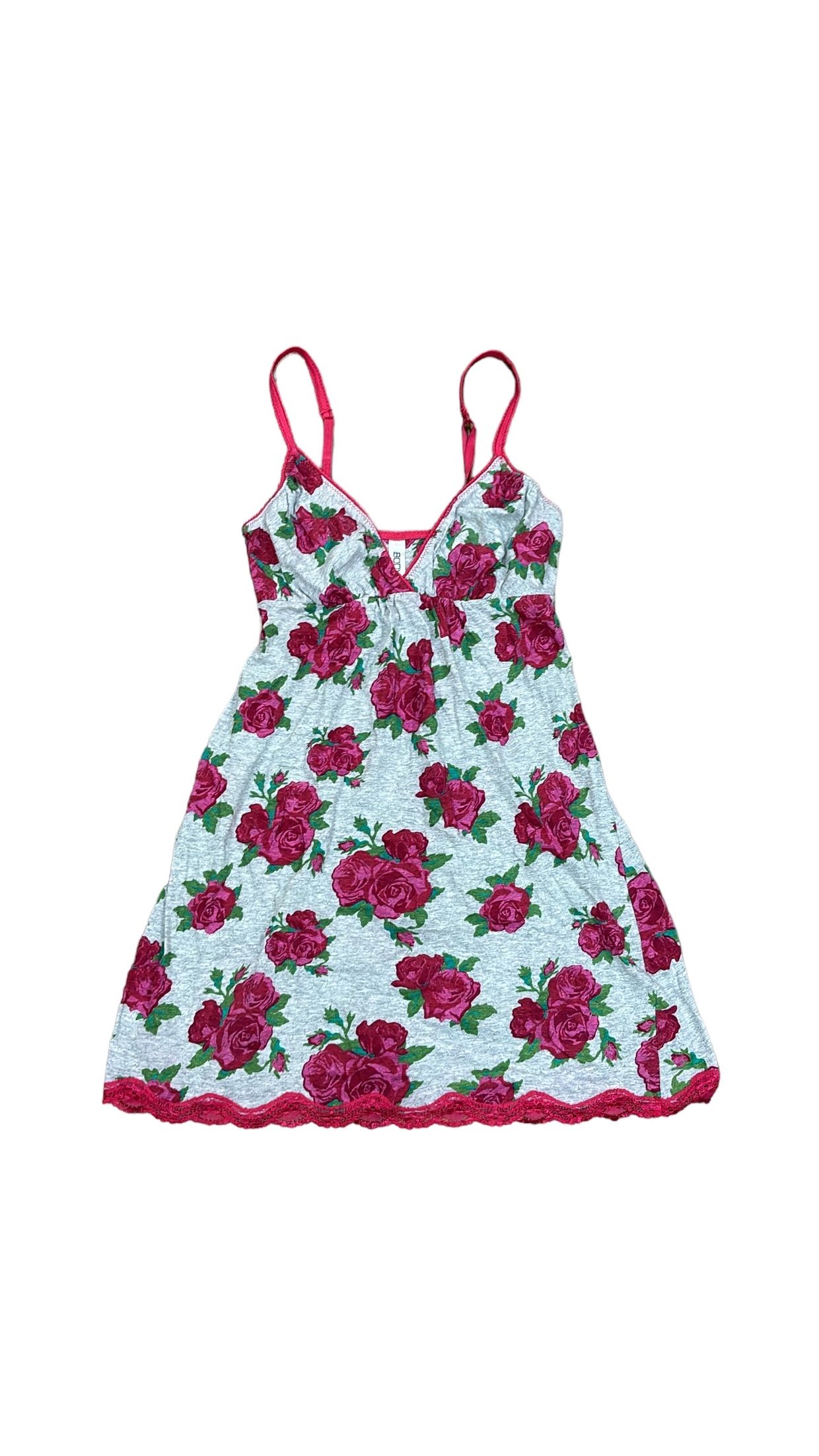 Vintage Coquette Midi dress Wanita red gray