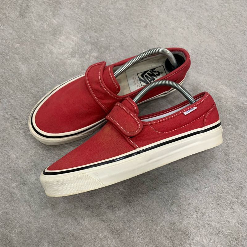 vans slip on velcro redchili
