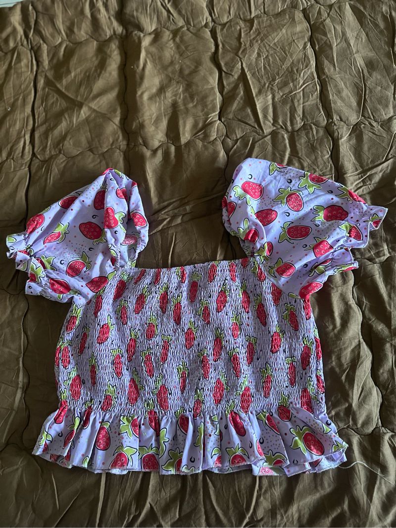 Croptop motif strowbery, foto 4