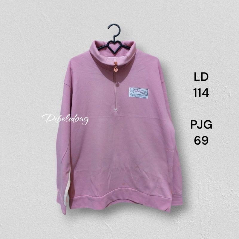 Sweater halfzip pink berkerah, foto 3