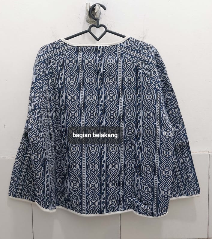 Cardigan leher bulat etnik, foto 4