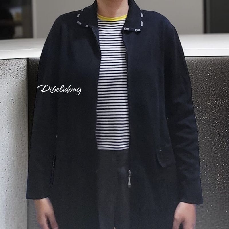 Jaket casual viscose hitam, foto 4