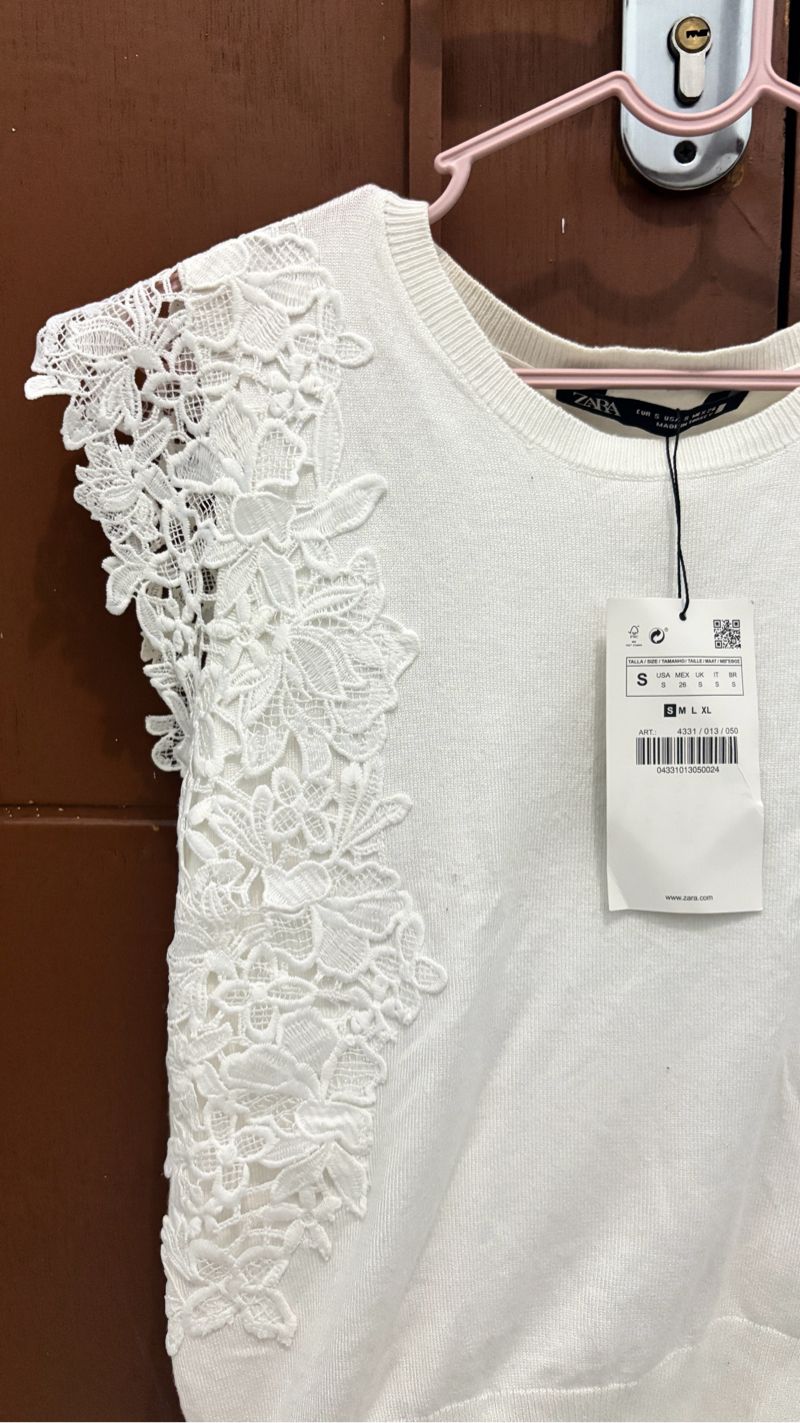 Zara White Top Brukat, foto 4