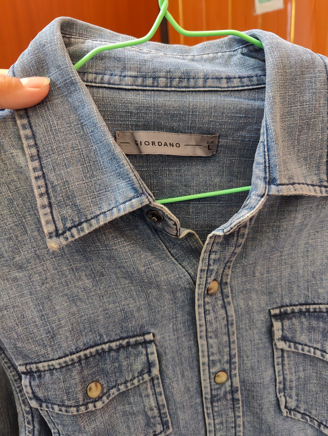 Giordano Casual Denim jacket Pria navy, foto 2