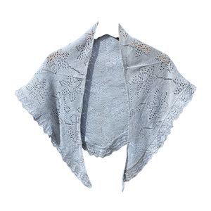 Light Gray Knit Shawl | Syal Rajut