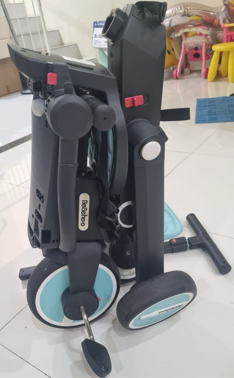 Preloved BEBEHOO generasi 2, 7in1 stroller sepeda roda tiga, foto 8