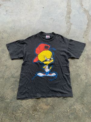 Looney Tunes Tweety Black Faded Tee