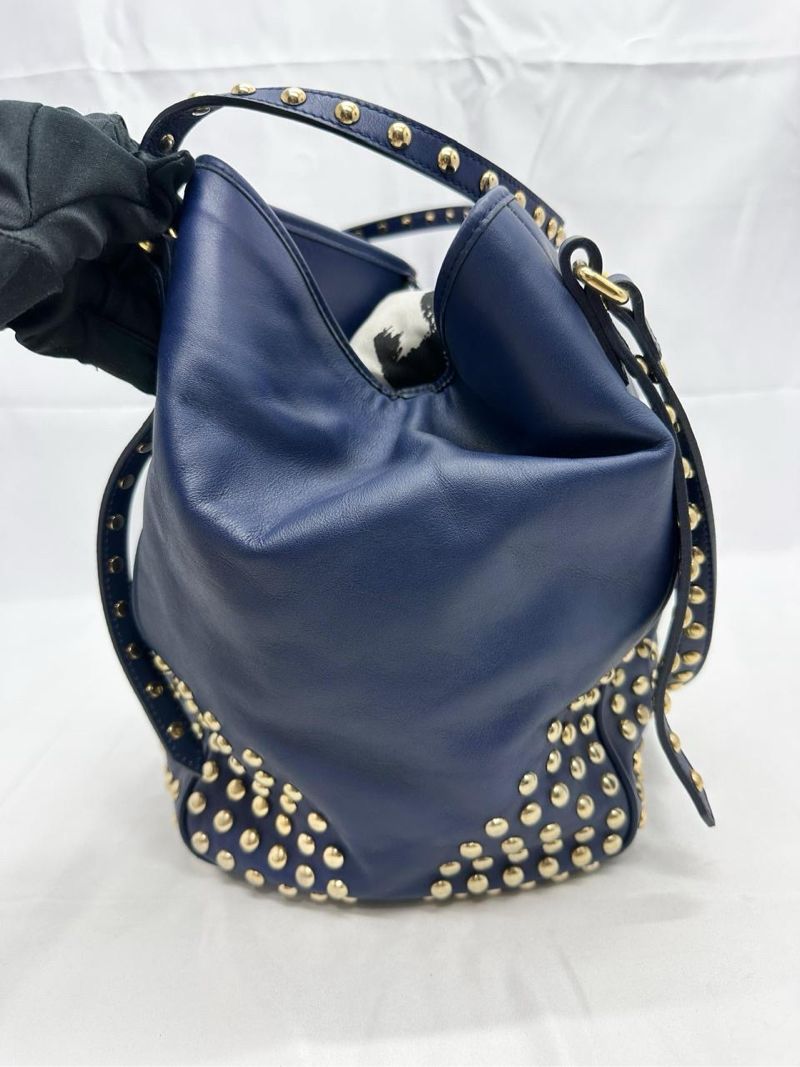 Original Burberry tote leather blue studded, foto 3