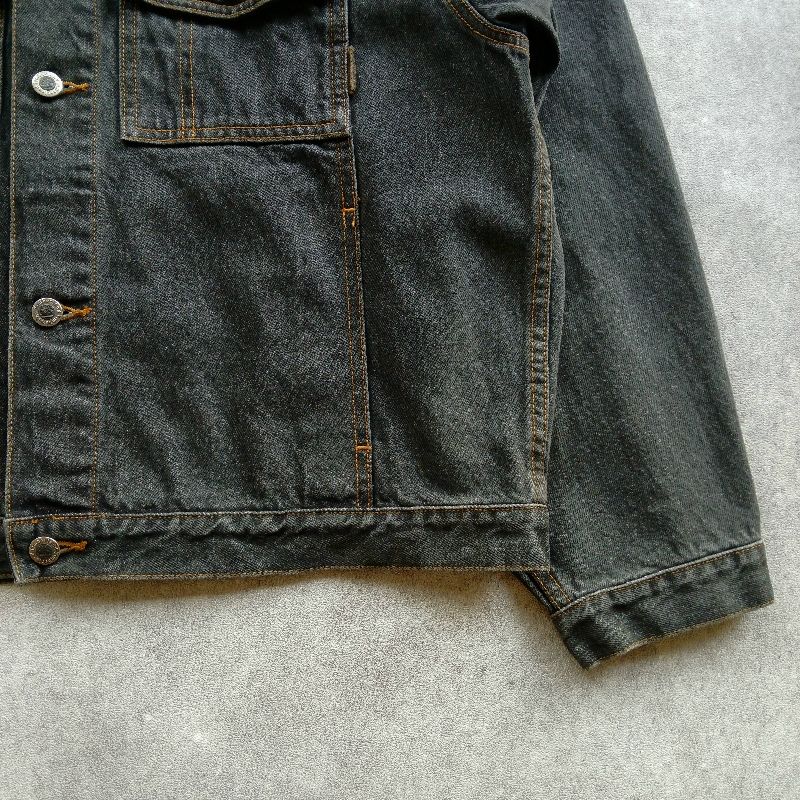 Vintage 90s Timberland denim jacket Leather Collar, foto 5