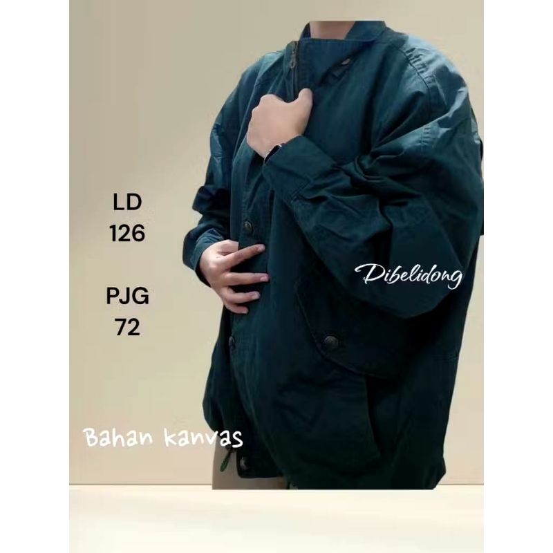 Jaket parka hijau botol, foto 3