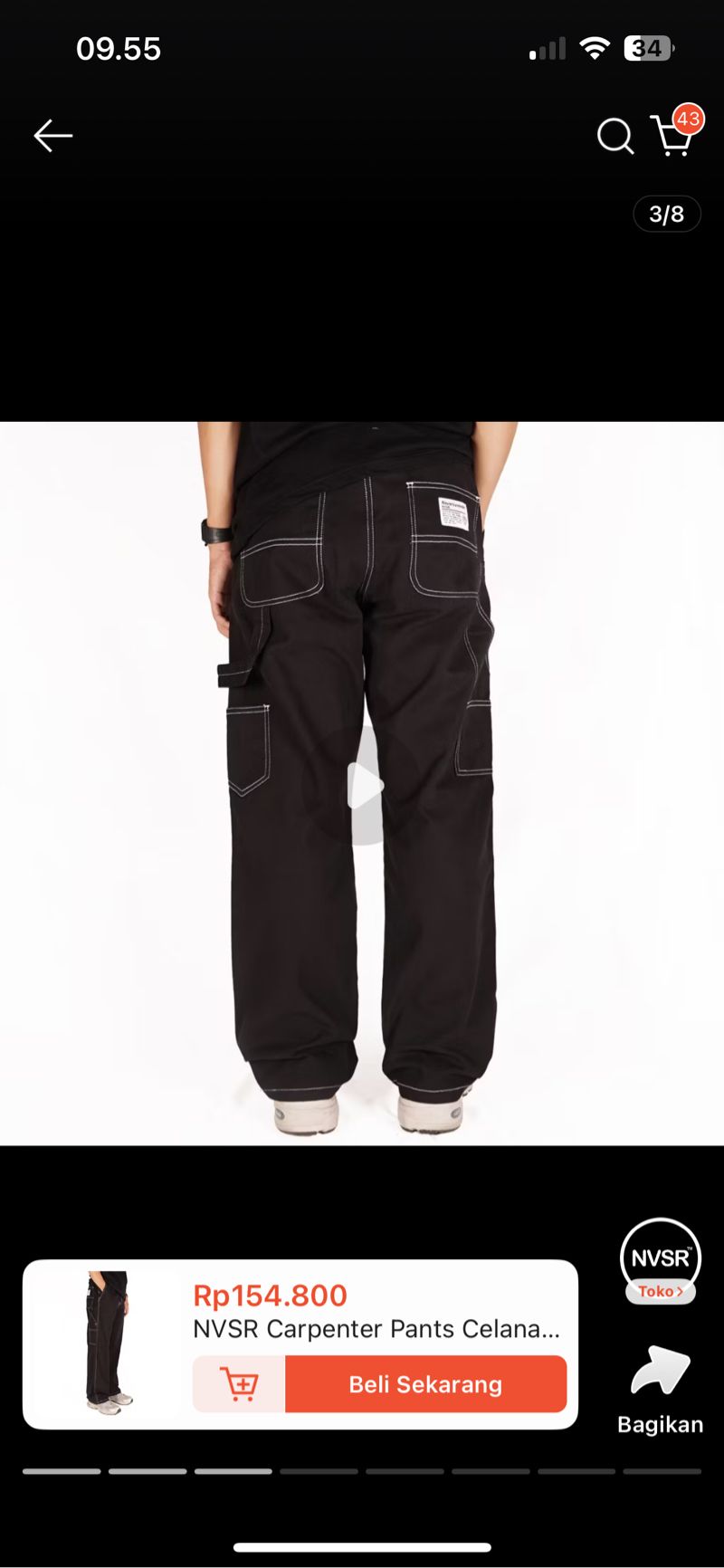 Carpenter Pants - NVSR - Celana Carpenter size 34, foto 6