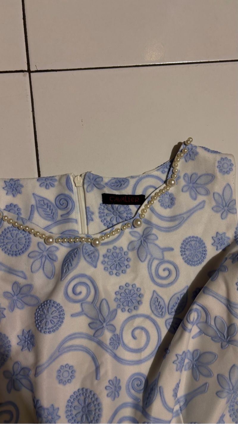 dress biru bunga mutiara, foto 2
