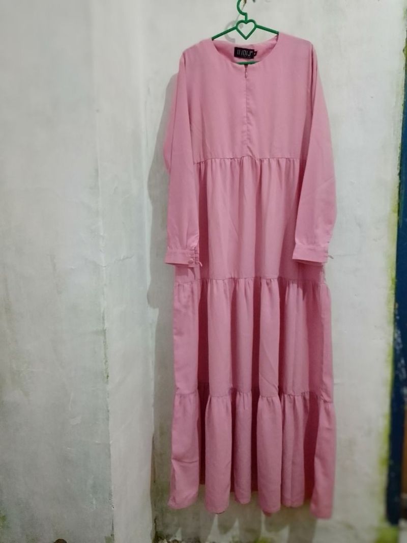Gamis susun umpak pink, foto 2