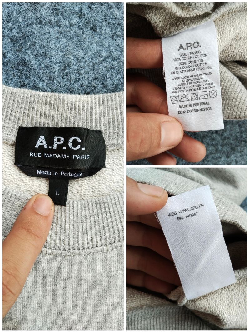Apc logo pattern sweatshirt heathered, foto 8