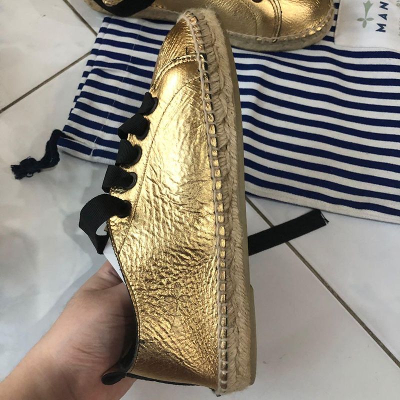 Manebi Gold Leather Sneakers, foto 3