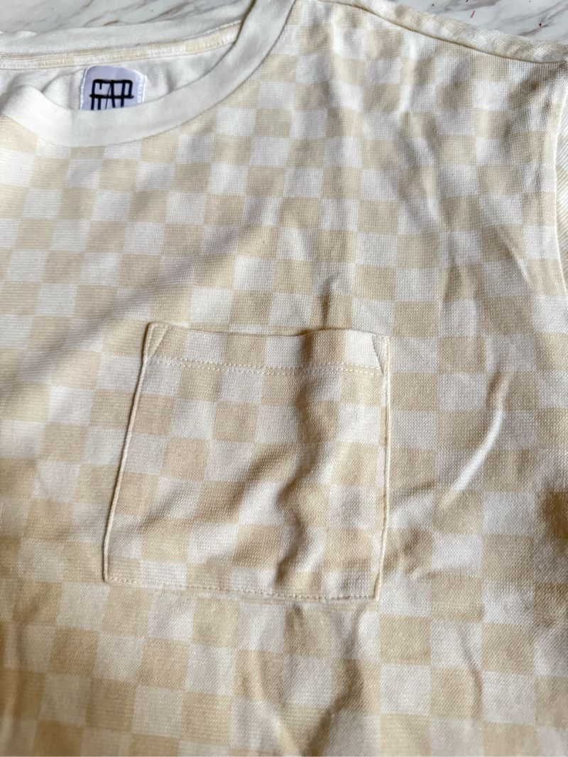 GAP crop top checkers wanita, foto 4