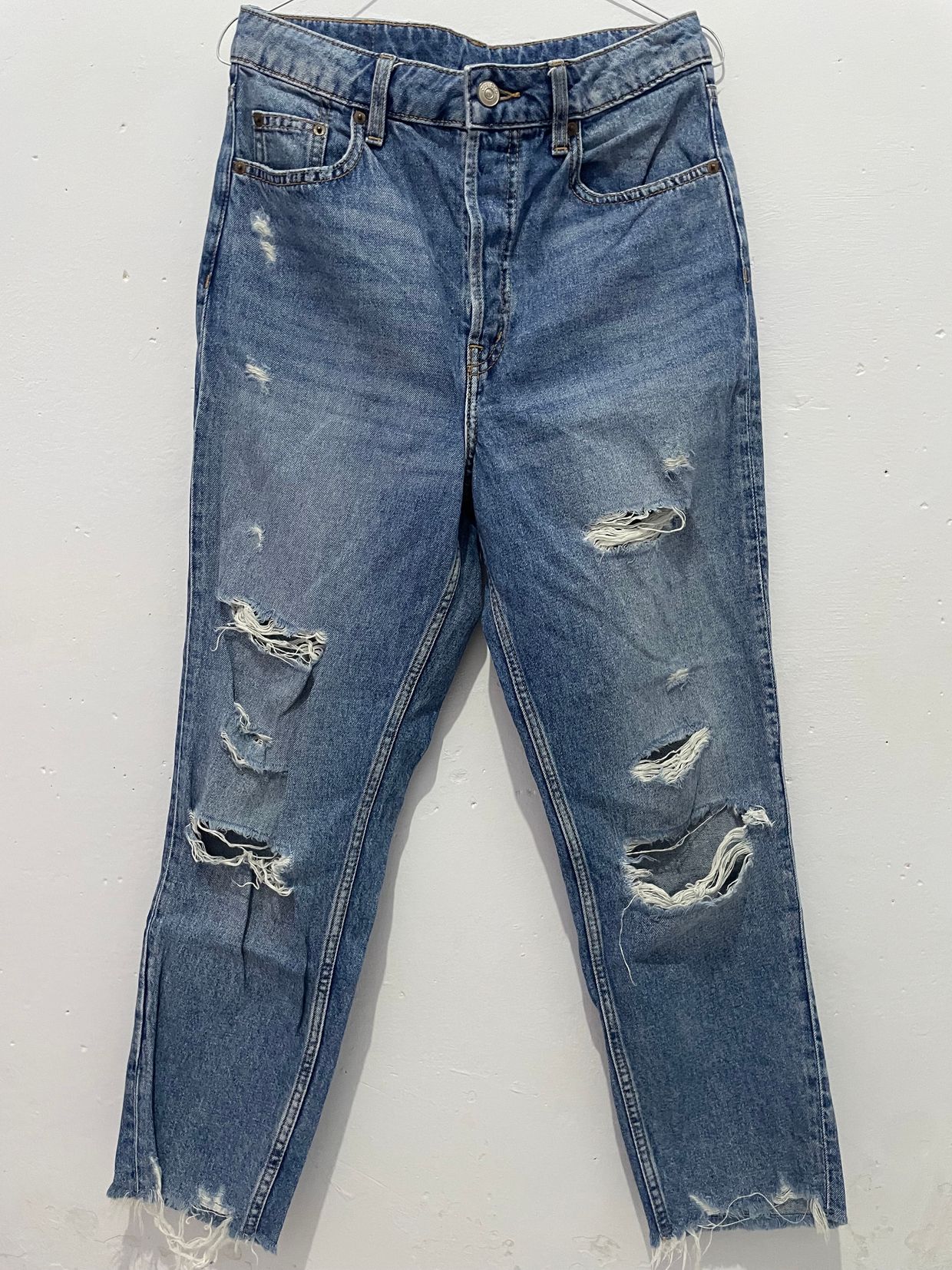 H&M Casual High waisted jeans Wanita blue