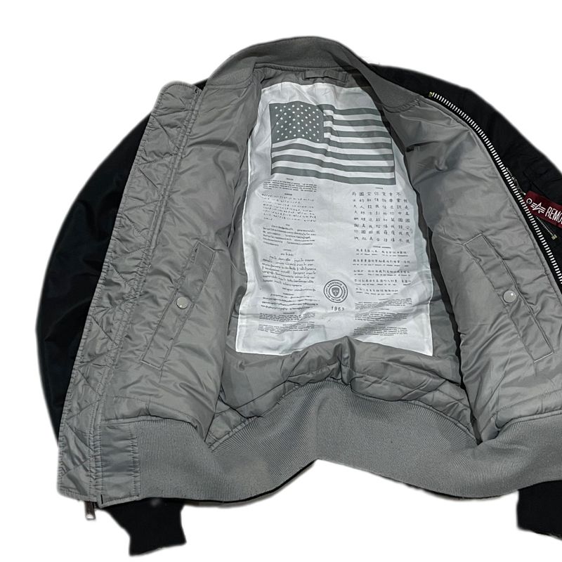 Alpha Industries Grunge Indie Bomber jacket Pria black gray, foto 3