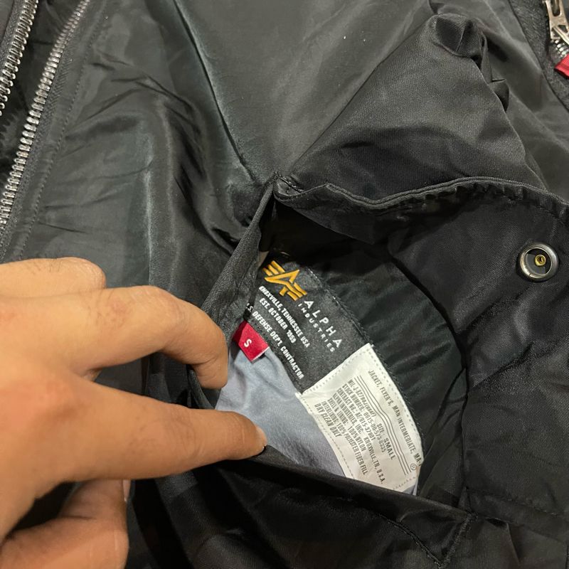 Alpha Industries Grunge Indie Bomber jacket Pria black gray, foto 6