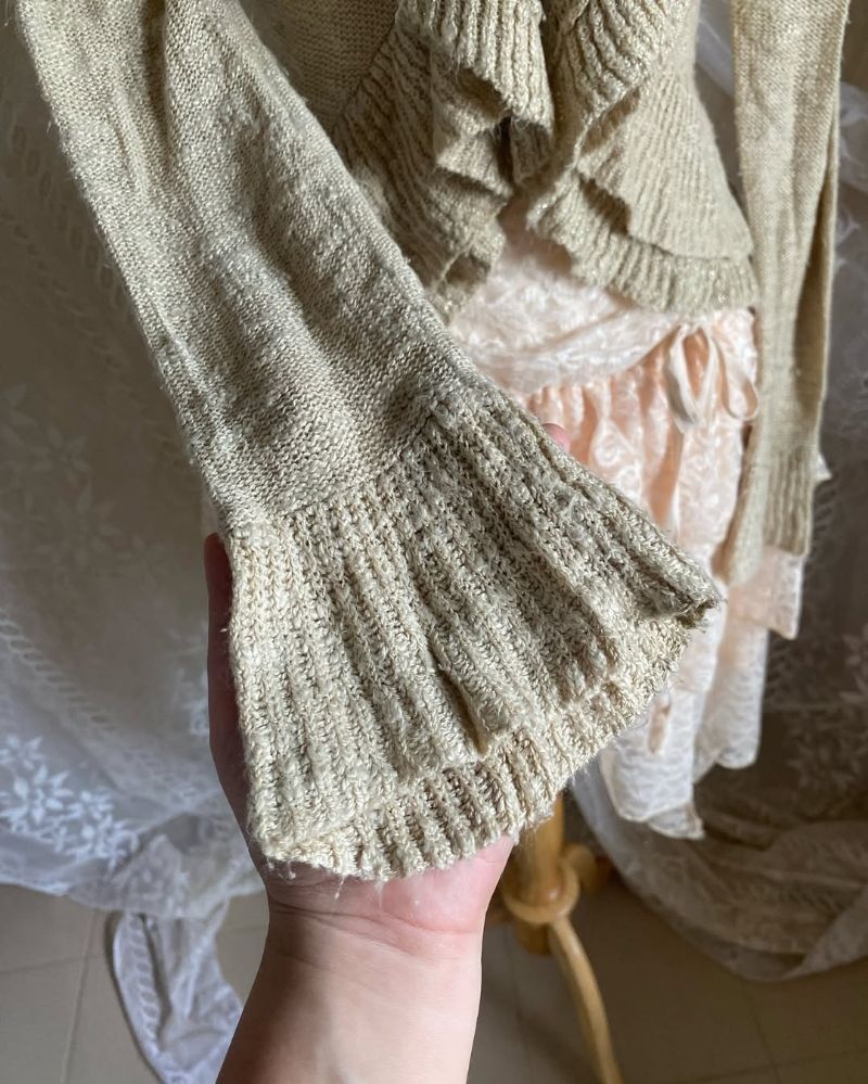 Coquette ruffled knit cardigan, foto 4