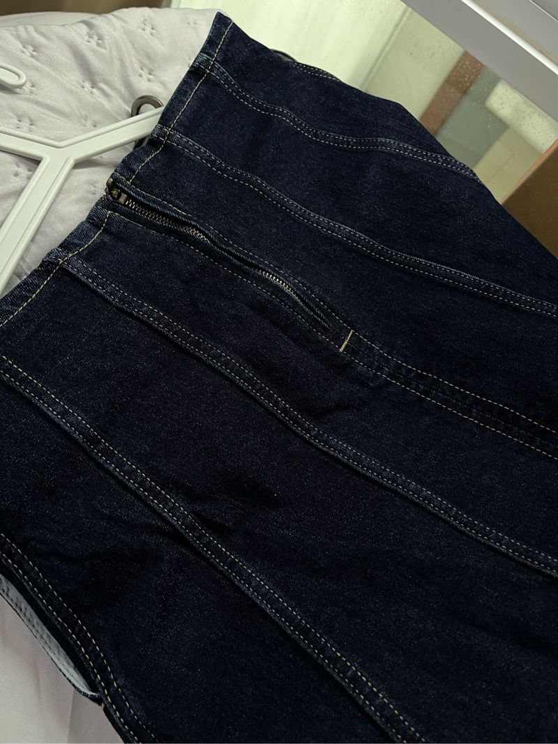 Flare Denim Skirt Dark Blue, foto 4