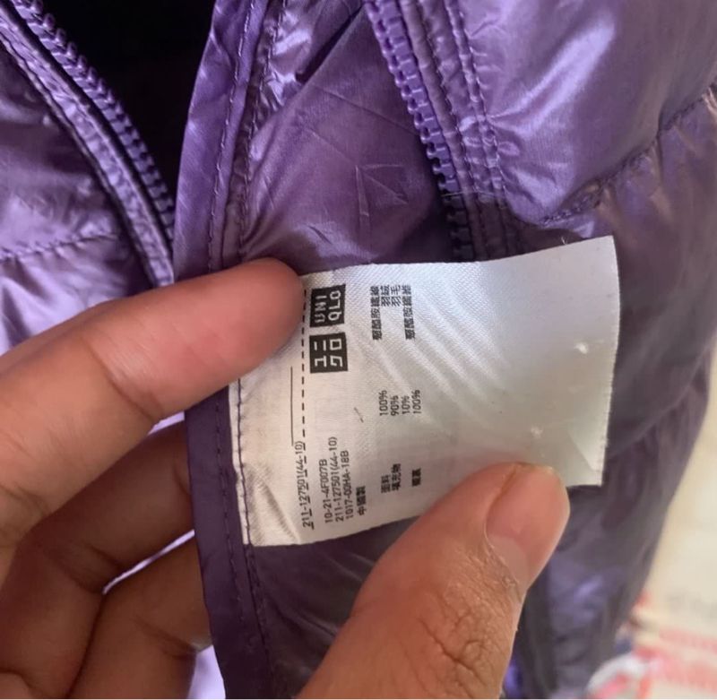 Uniqlo Purple Puffer Down Light Jacket, foto 6
