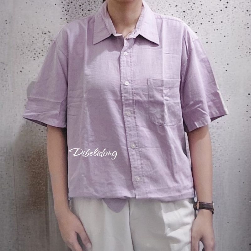 Kemeja lengan pendek lavender, foto 4