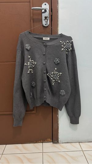 Cardigan Bangkok (BKK) Dark Grey Mutiara