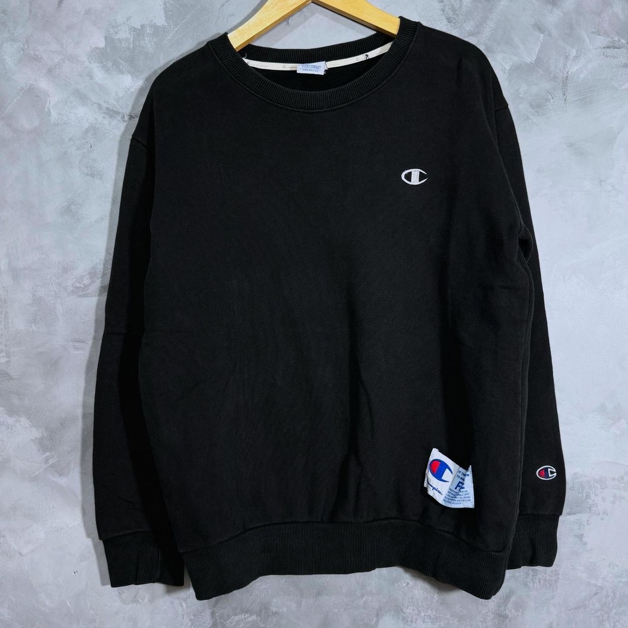 Champion Streetwear Casual Sweater Pria black