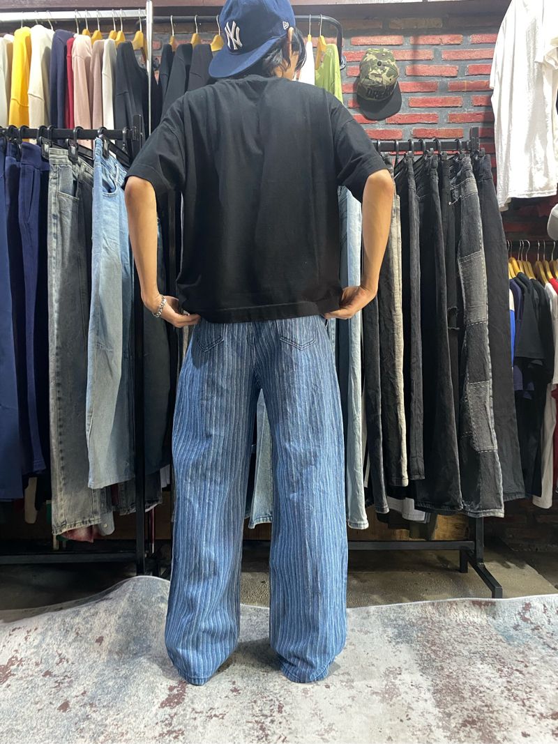 Coom Mooda Baggy Striped Pants Blue, foto 3