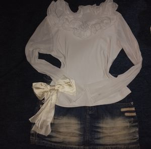 White Ruffle Blouse