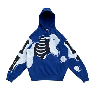 Nike Hoodie Reworked Skeleton Blue