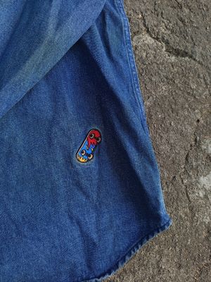 VINTAGE DENIM SHIRT FEATURING TONY HAWK, THE LEGENDARY SKATE