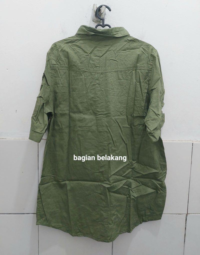 Kemeja pendek katun army, foto 5