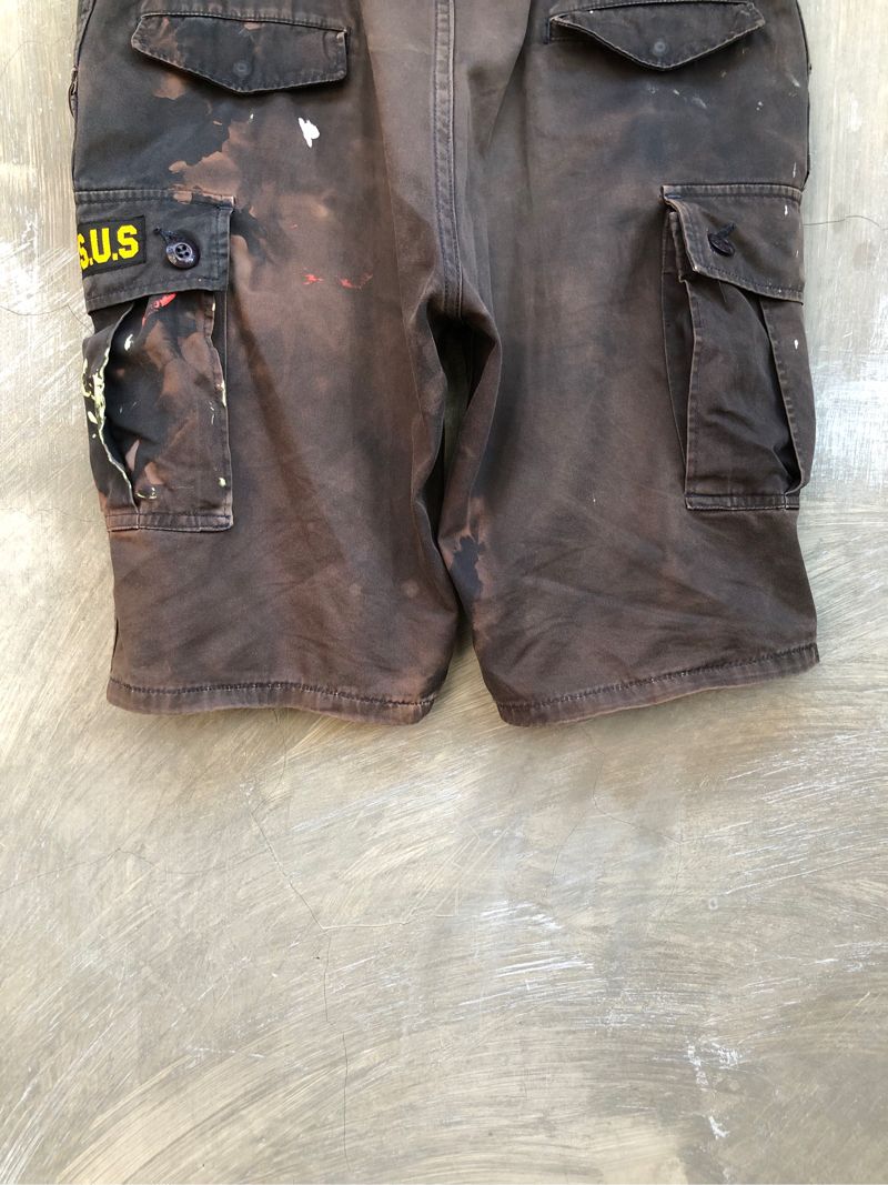 Thrashed BAPE URSUS  Paint Splatter Short Cargo Pants, foto 7