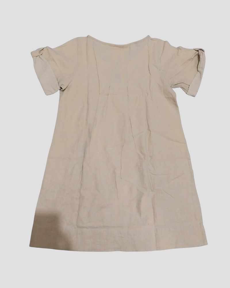 cream beige linen dress, foto 2