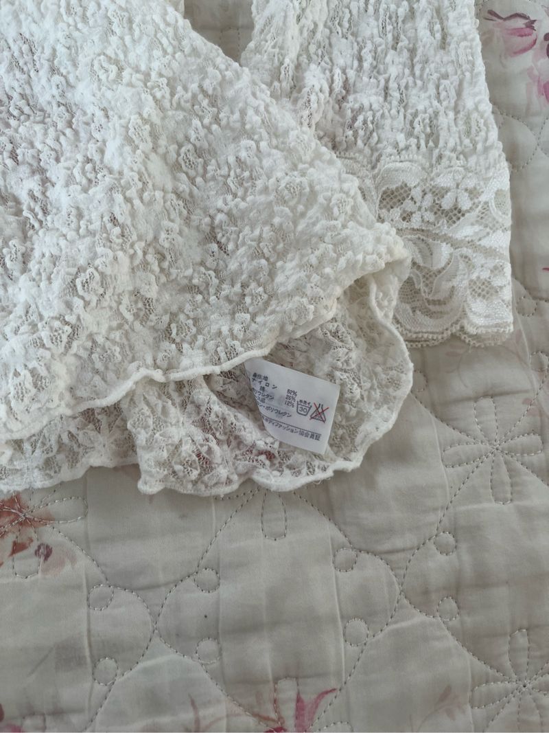 broken white lace brocade long sleeve top, foto 6