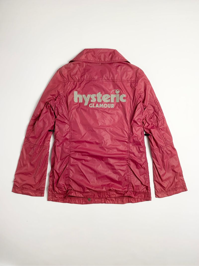 Y2k Hysteric Glamour Nylon Jacket With Flared Slevee Red, foto 7