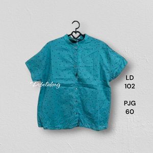 Kemeja blouse hijau polka