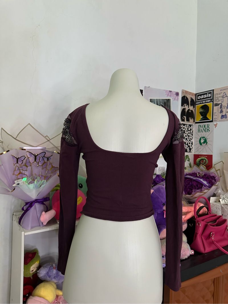 Crop top wanita vintage, foto 3